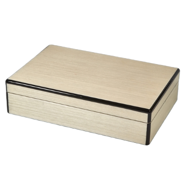 Natural Jewelry Box with Black Trim