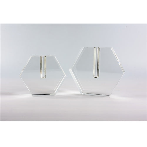 Crystal Glass Bud Vase - Hex Flat