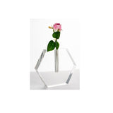 Crystal Glass Bud Vase - Hex Flat