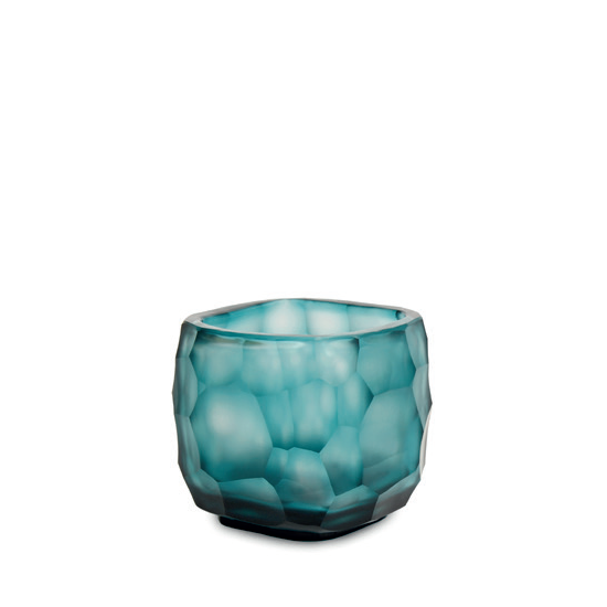 Yava  Tealight / Bud Vase - Clear / Petrol