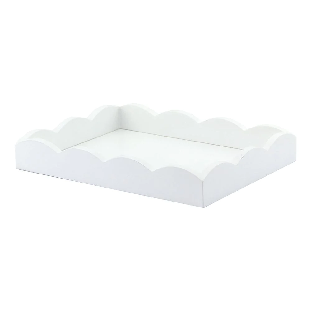 Small White Scalloped Edge Tray