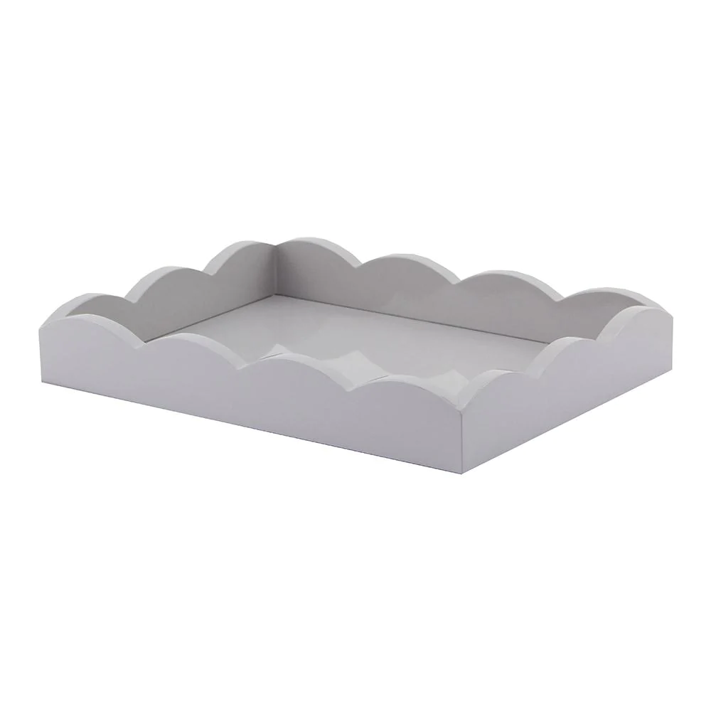 Small Chiffon Gray Scalloped Edge Tray