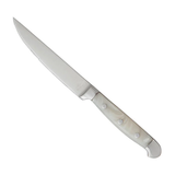 Serrated Edge Steak Knife with Pearl Grey Acrylic Handle (Set of 6)