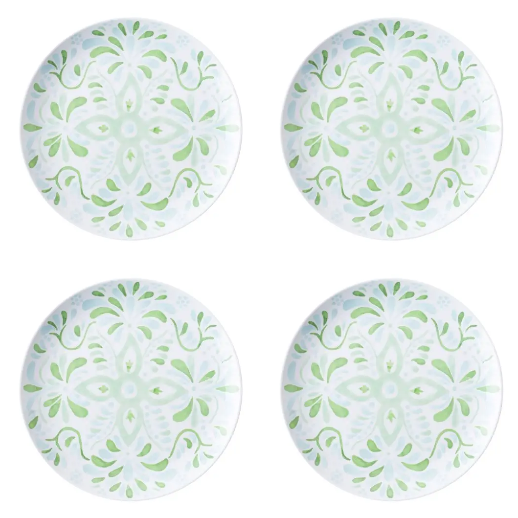 Iberian Melamine Dessert/Salad Plate - Sage (Set of 4)