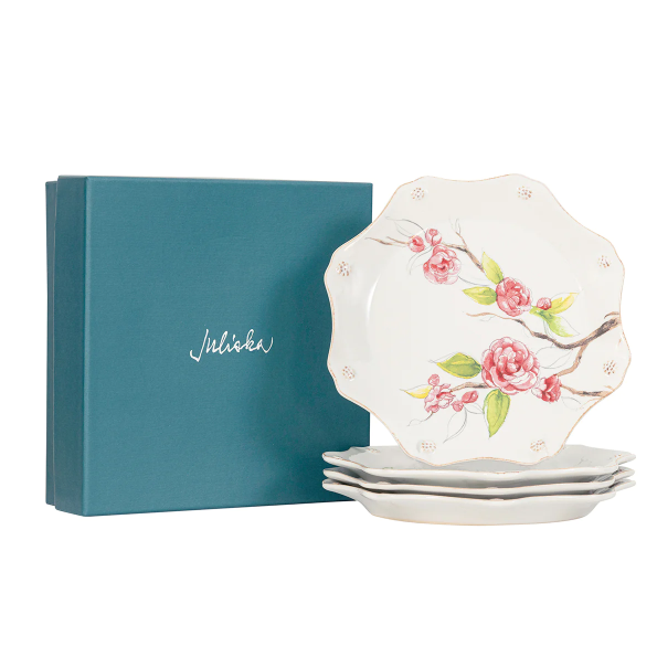 Berry & Thread Floral Sketch Salad - Set of 4