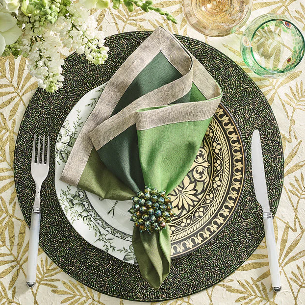 Dip Dye Napkin in Olive & Green - Set of 4