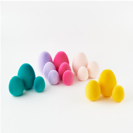 Flocked Eggs - Set of 3