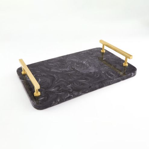 Cheese Board with Gold Handle