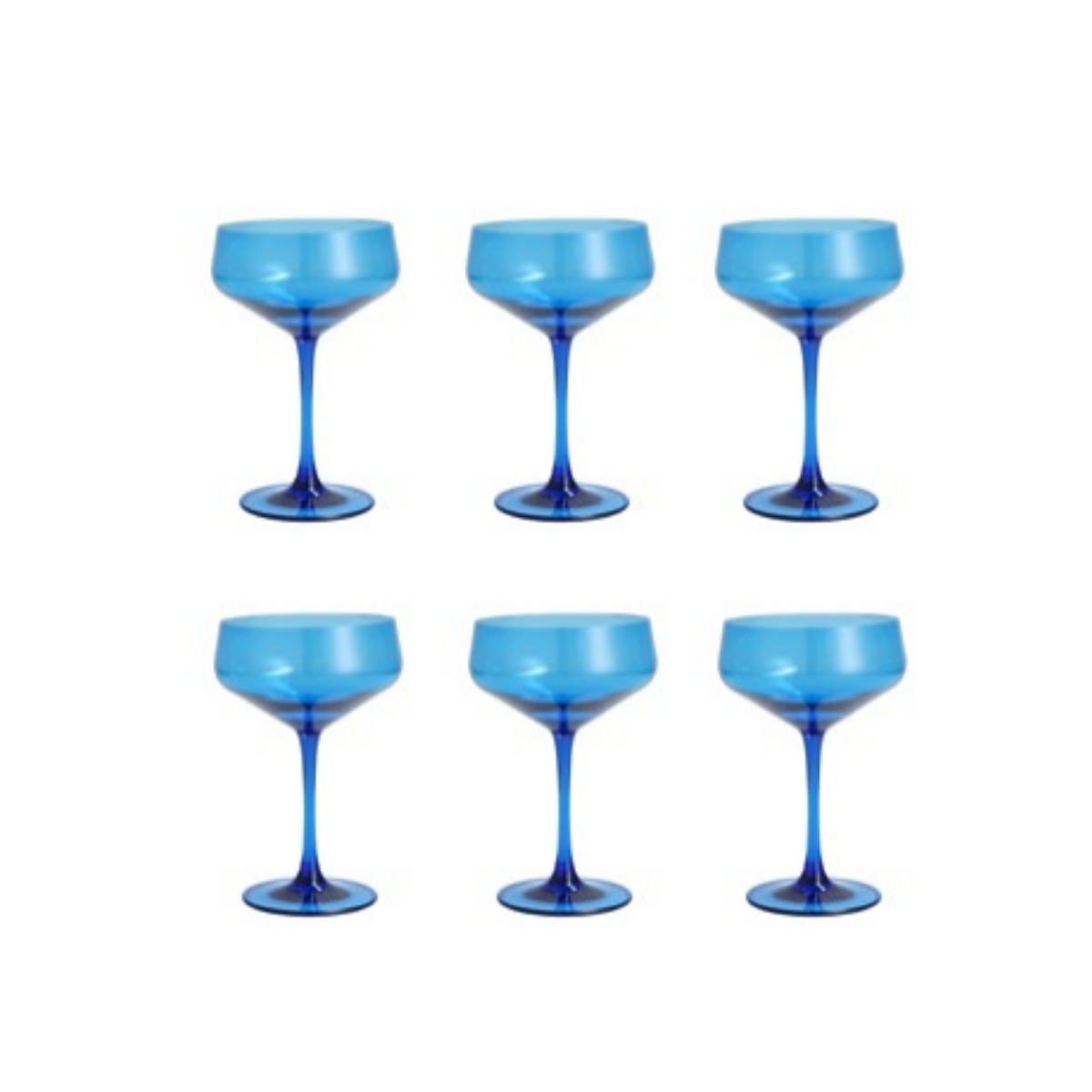 Outside Blue Coupe Cocktail (Set of 6)