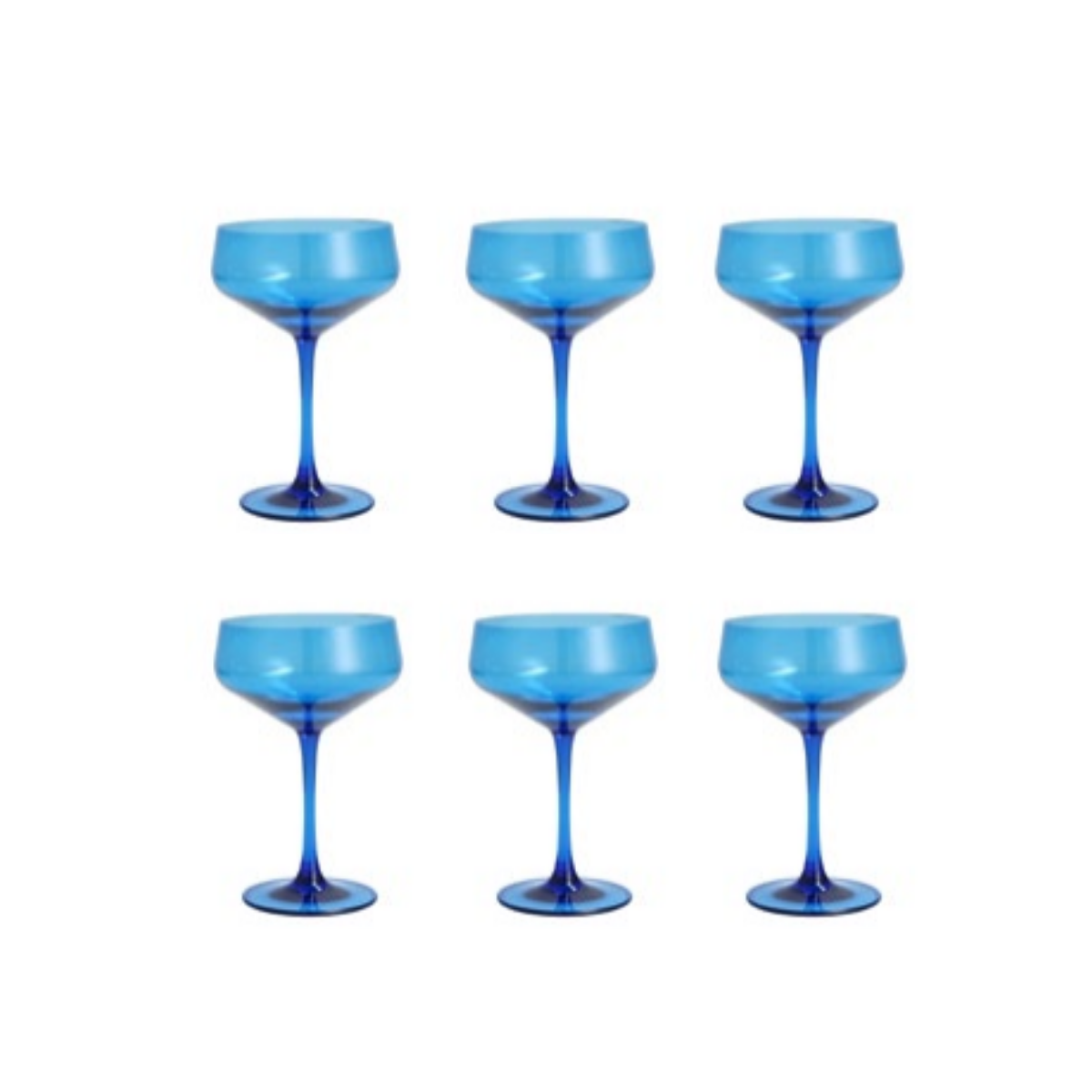 Outside Blue Coupe Cocktail - Set of 6