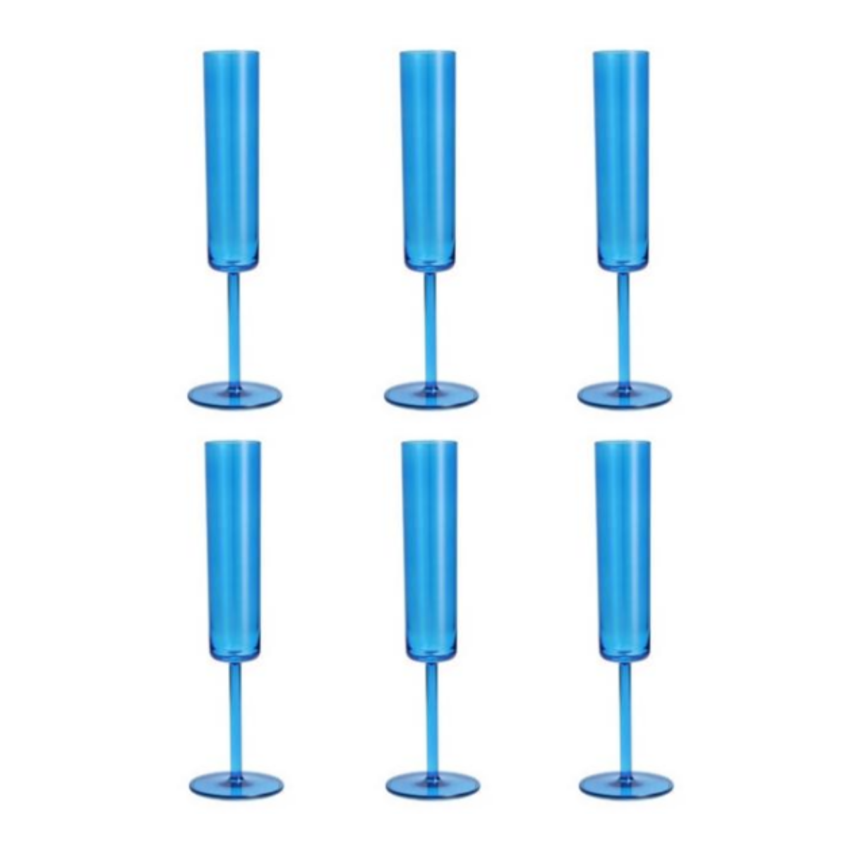 Outside Blue Champagne Flute - Set of 6