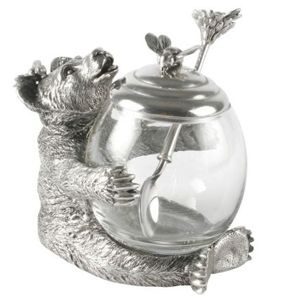 Pewter Bear Honey Pot