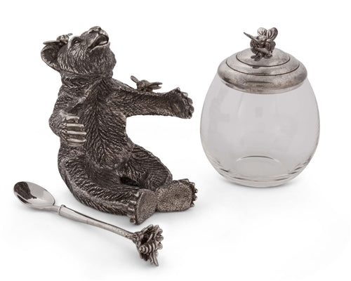 Pewter Bear Honey Pot