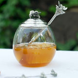 Vagabond House Bee Glass Honey Pot with Spoon