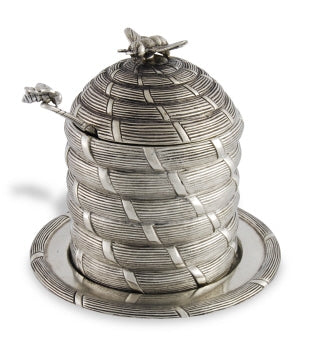 Pewter Hive Honey Pot with Spoon