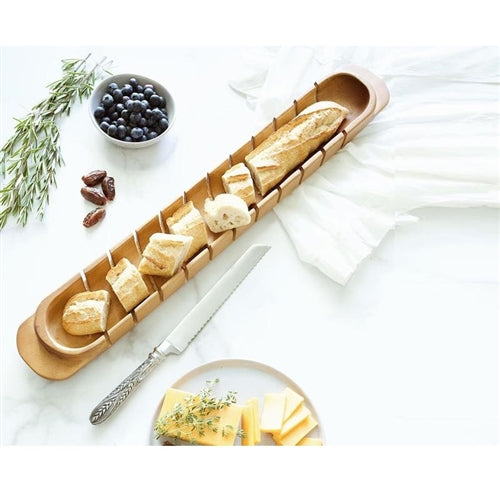 Baguette Board with Wheat Pattern Bread Knife