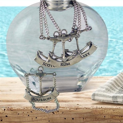 Pewter Anchor Decanter Tag