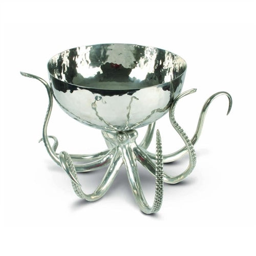 Octopus Pewter Steel Ice Tub Punchbowl