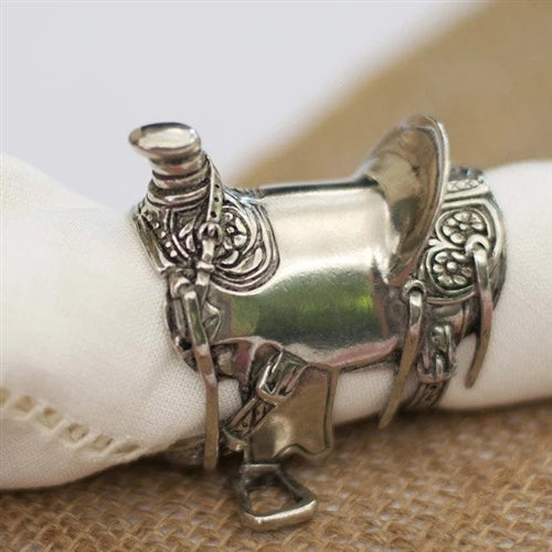Vagabond House Cowboy Saddle Napkin Rings | Set of 4