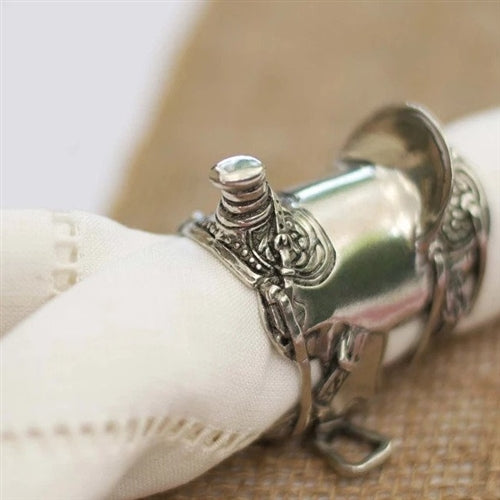 Vagabond House Cowboy Saddle Napkin Rings (Set of 4)