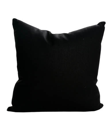 Black Linen Plain Pillow 22X22