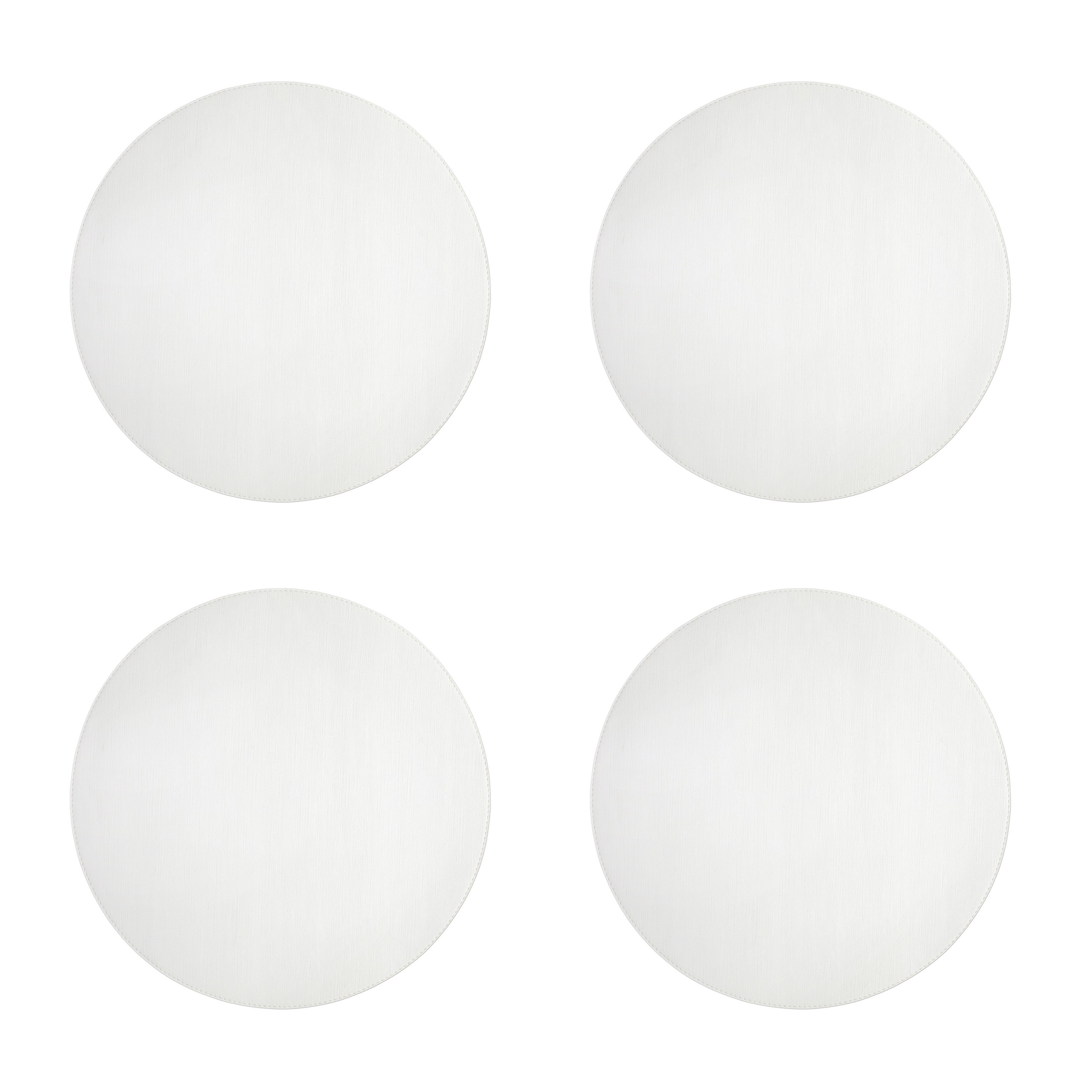 Reversible Round Placemats - White (Set of 4)