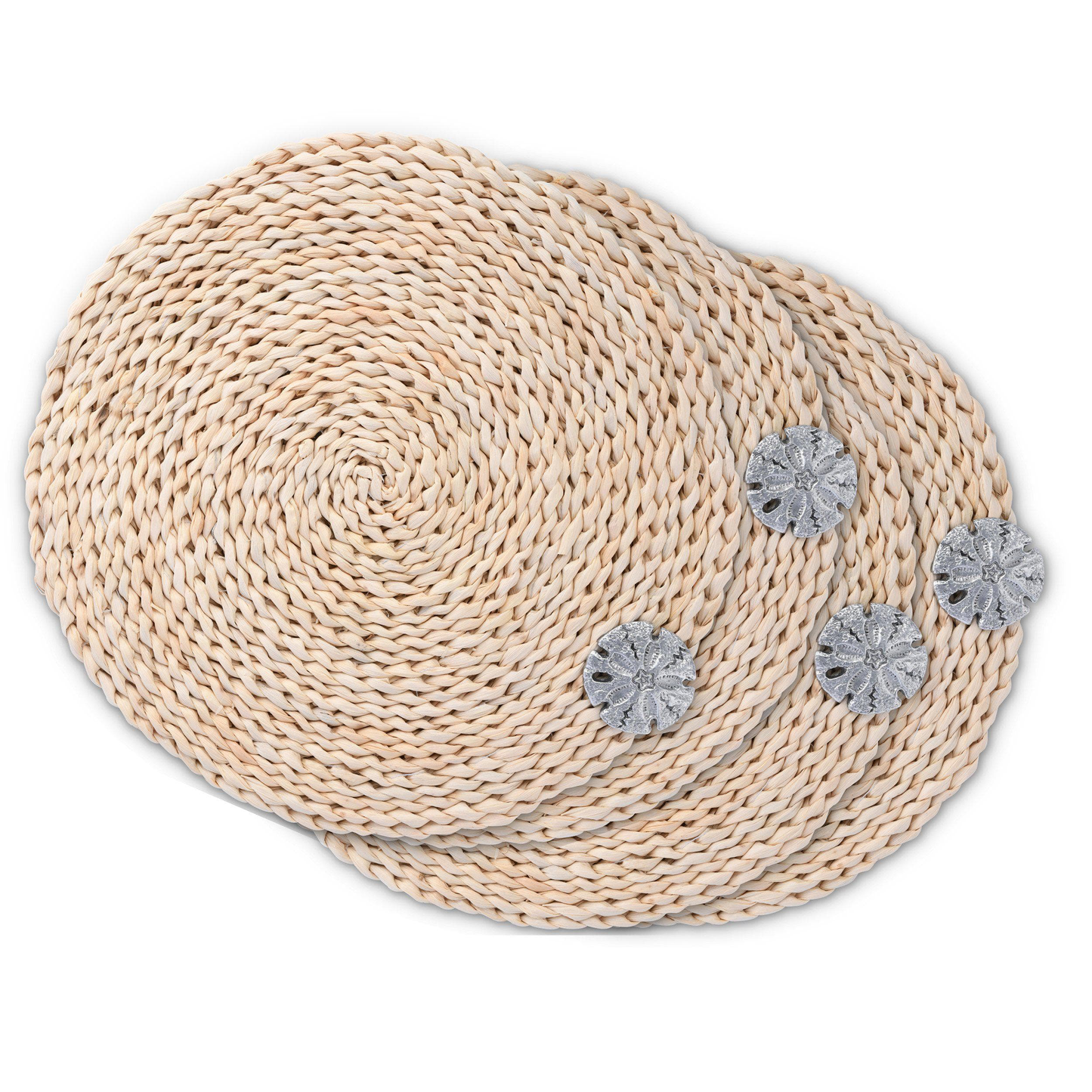 Sand Dollar Twisted Seagrass Placemats (Set of 4)