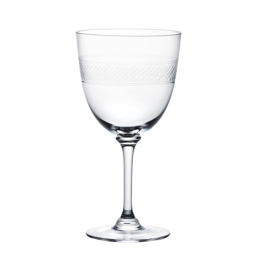 Crystal Wine Glasses With Bands Design (Set of 4)