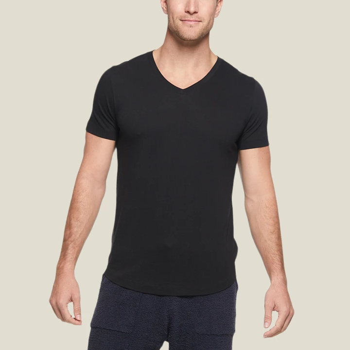 Men's Washed Jersey Short Sleeve V-neck