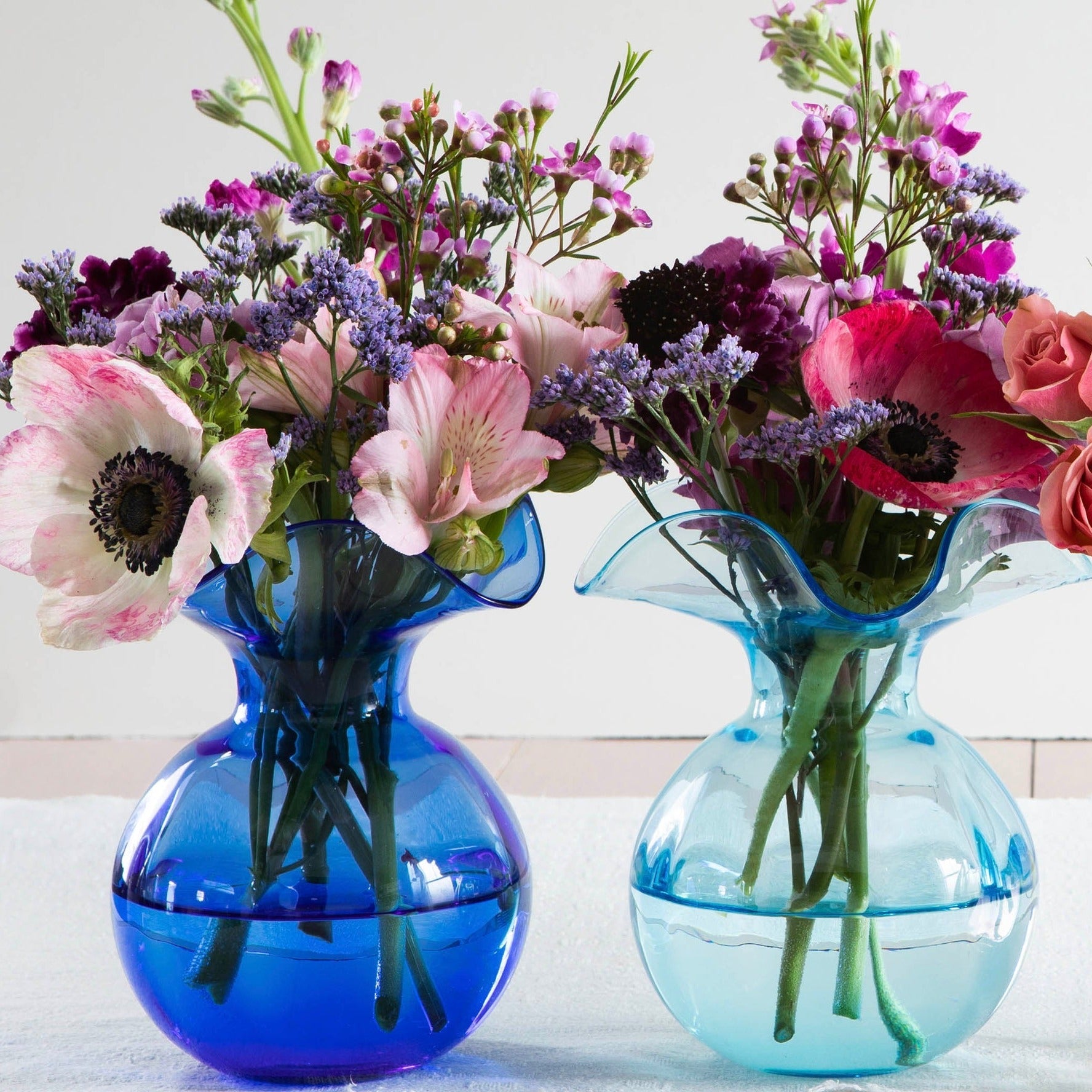 Hibiscus Glass Aqua Bud Vase