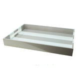 Chiffon Grey Striped Large Lacquered Tray