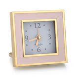 Pale Pink & Gold Square Silent Alarm Clock