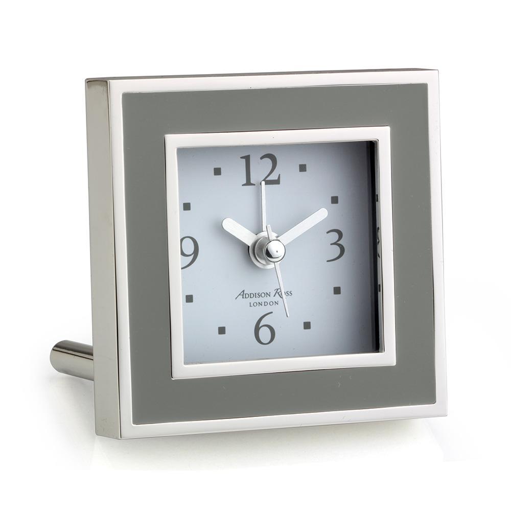 Taupe Enamel Square Alarm Clock