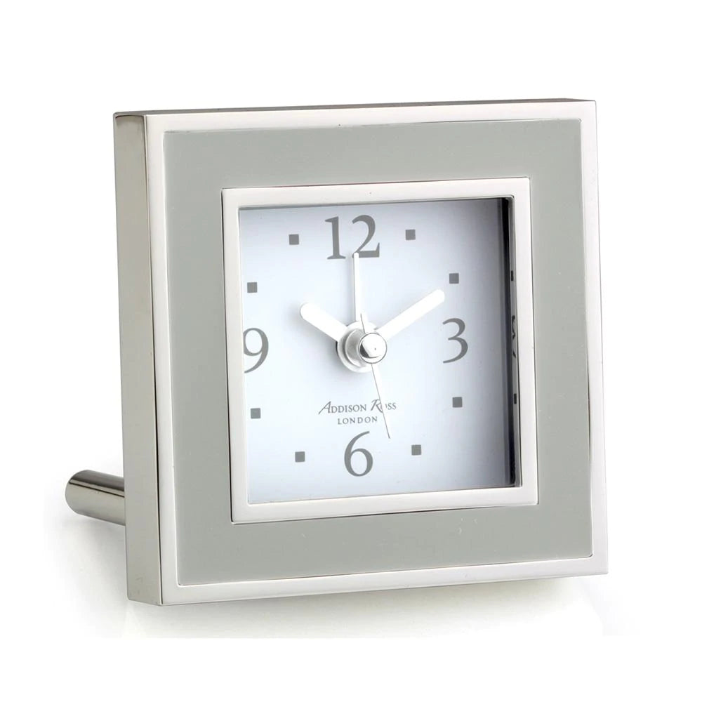 Chiffon & Silver Square Silent Alarm Clock