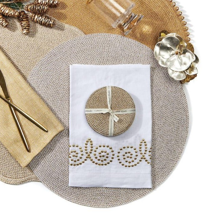 Glimmer & Shimmer Coasters - Gold/Sand - Set of 4