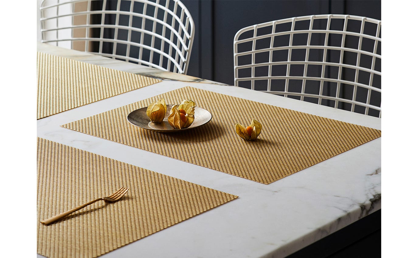 Rectangle Basketweave Table Mat - Gilded