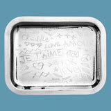 "Je T'aime" Graffiti Silver-Plated Tray
