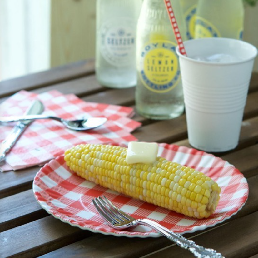 Red Gingham "Paper" Plate (Set of 4)