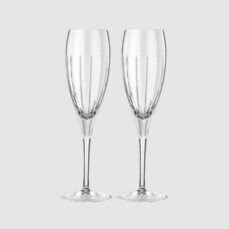 Christofle - Crystal Champagne Flutes - Set of 2 - Iriana