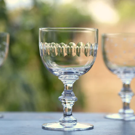 Crystal Wine Goblets With Lens Design (Set of 4)
