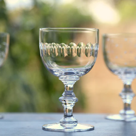 Crystal Wine Goblets With Lens Design - Set of 4