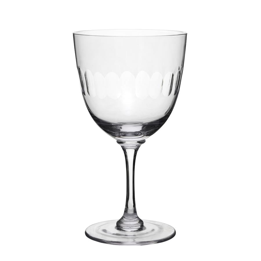 Crystal Wine Glasses With Lens Design - Set of 6