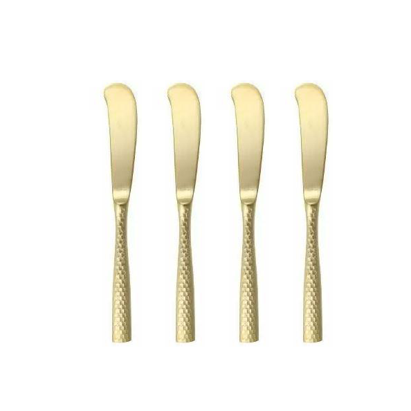 Lucca Faceted Brushed Gold Butter Knife - Set of 4