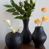 Black Mango Wood Luna Vase