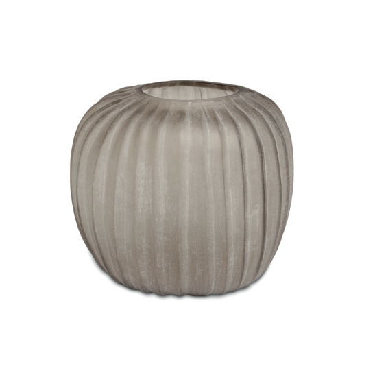 Manakara Vase Round - Smoke Grey