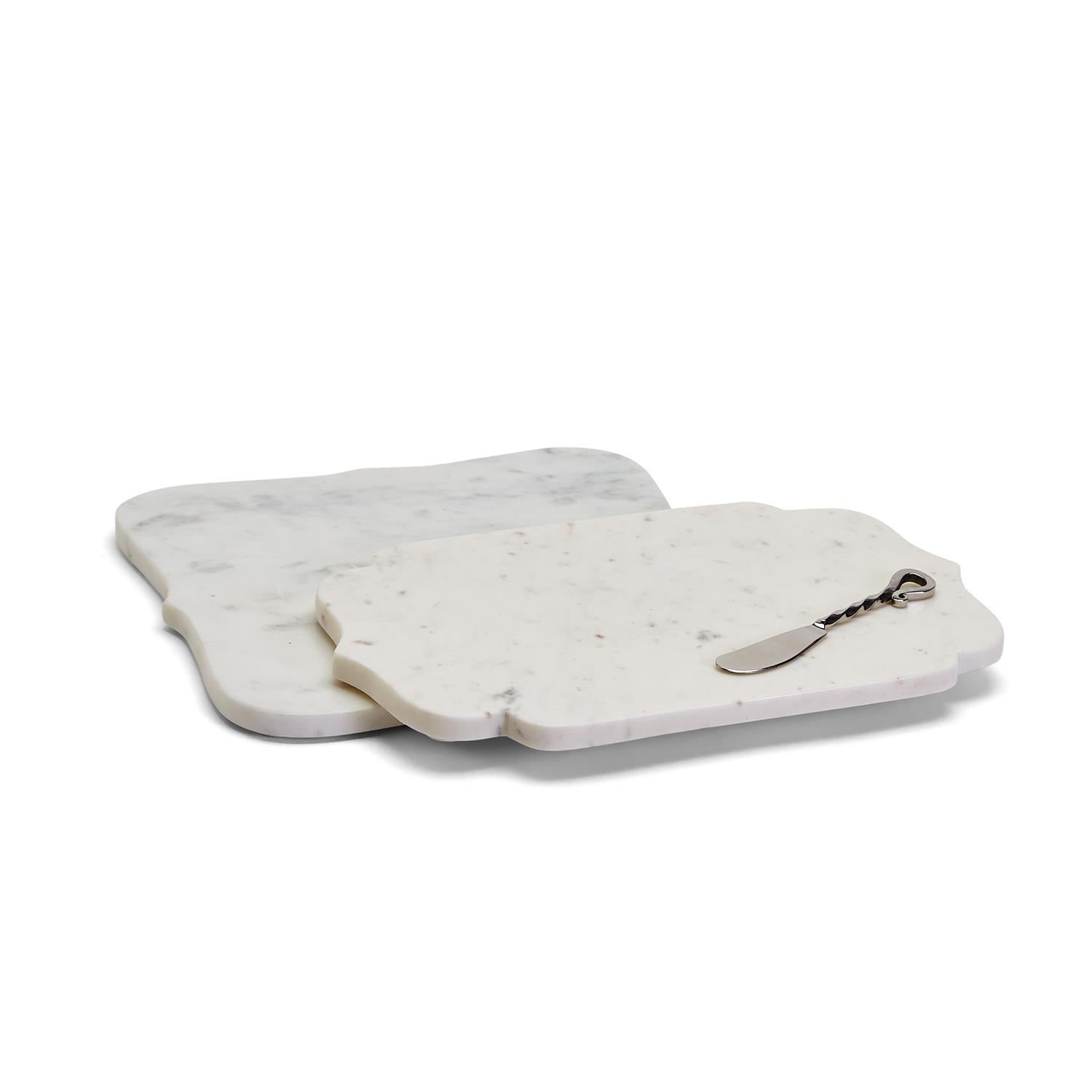 Marble Arabesque Serving Tray with Cheese Spreader