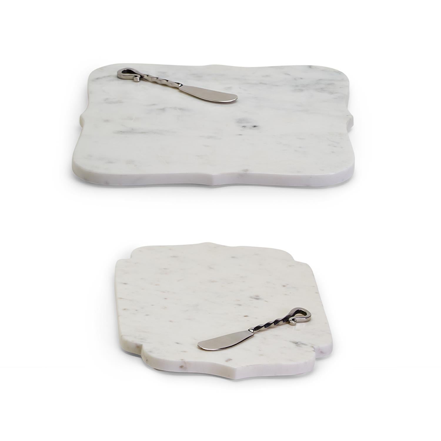 Marble Arabesque Serving Tray with Cheese Spreader