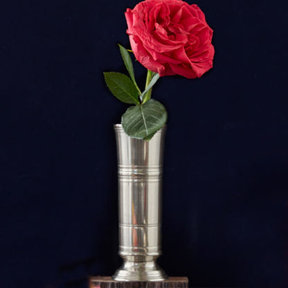 Pewter Footed Cylinder Vase