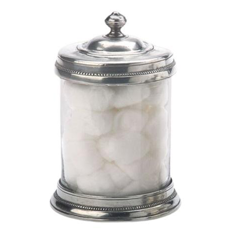 Pewter Glass Canister - Medium