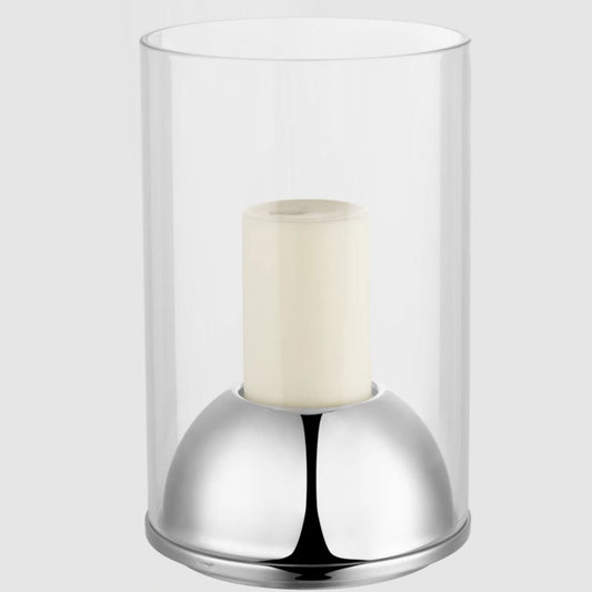 Photophore Oh De Christofle Large Stainless Steel Hurricane Candle Holder